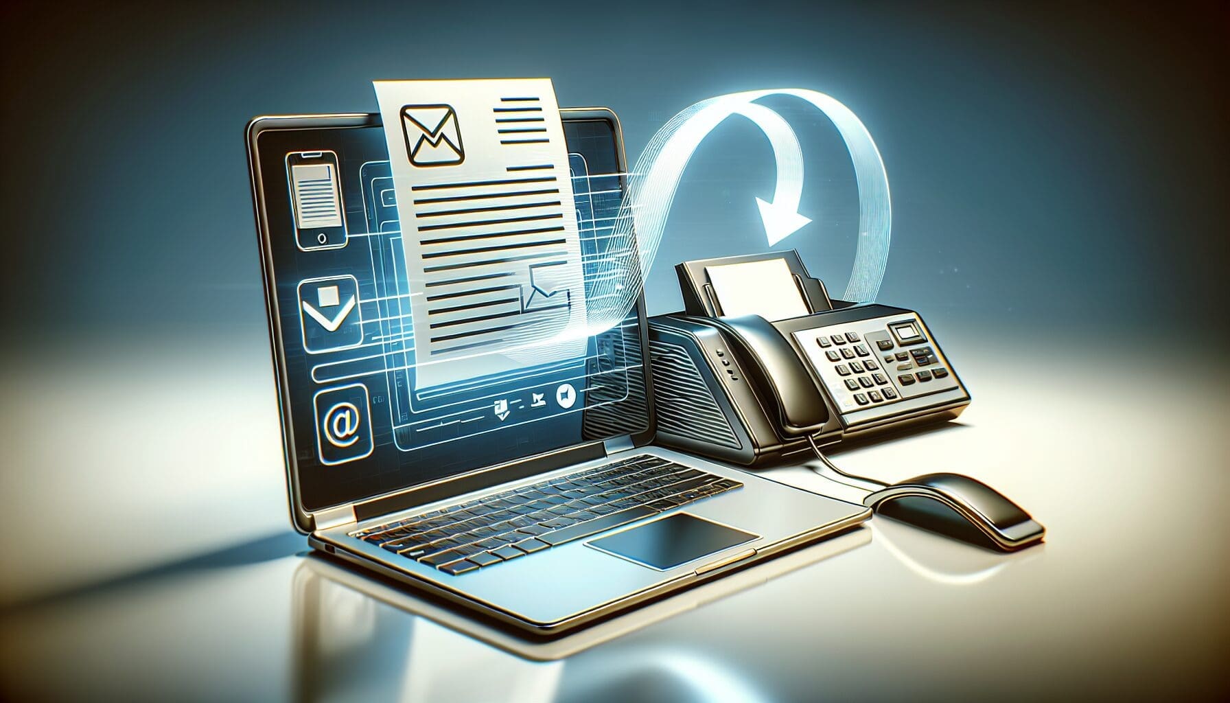 Illustration of sending a fax using email
