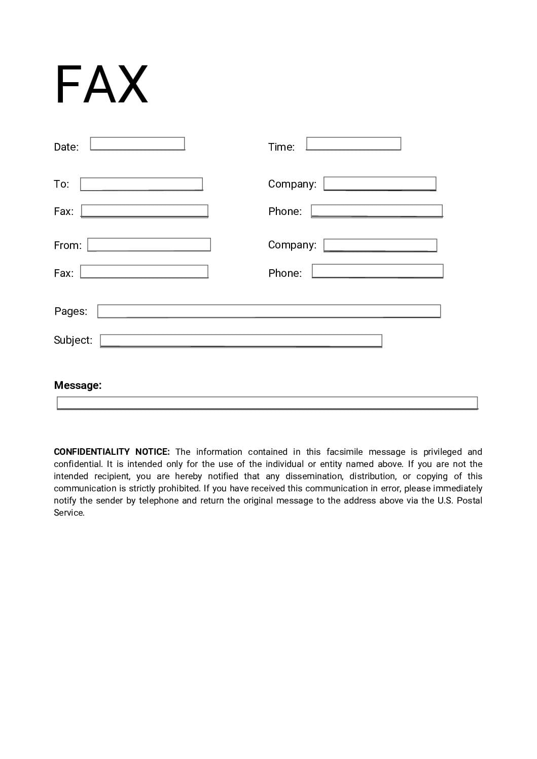 Fillable CONFIDENTIAL FAX COVER SHEET pdf