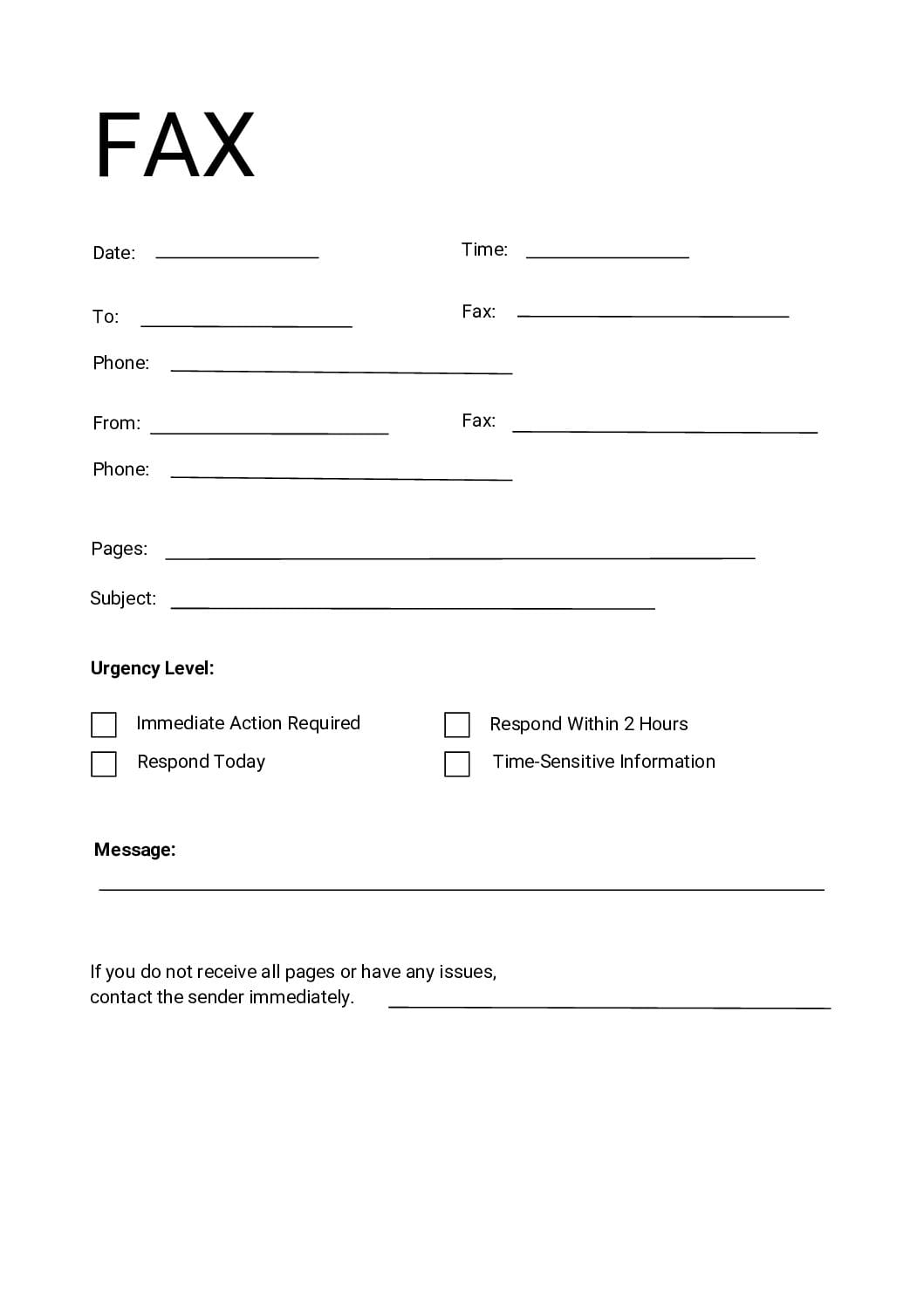 Fillable URGENT FAX COVER SHEET pdf