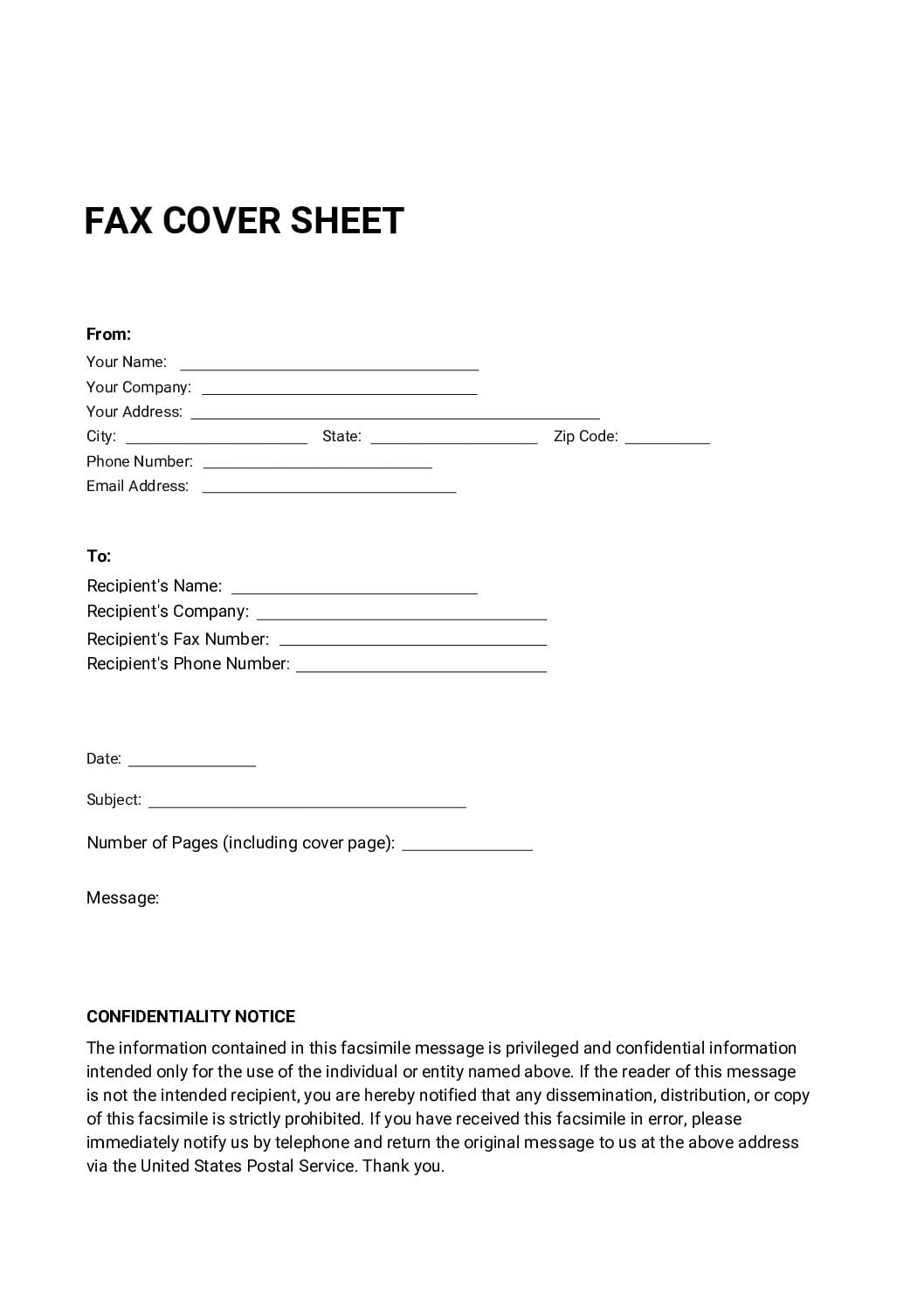 General Business Communication Fax Cover Sheet pdf