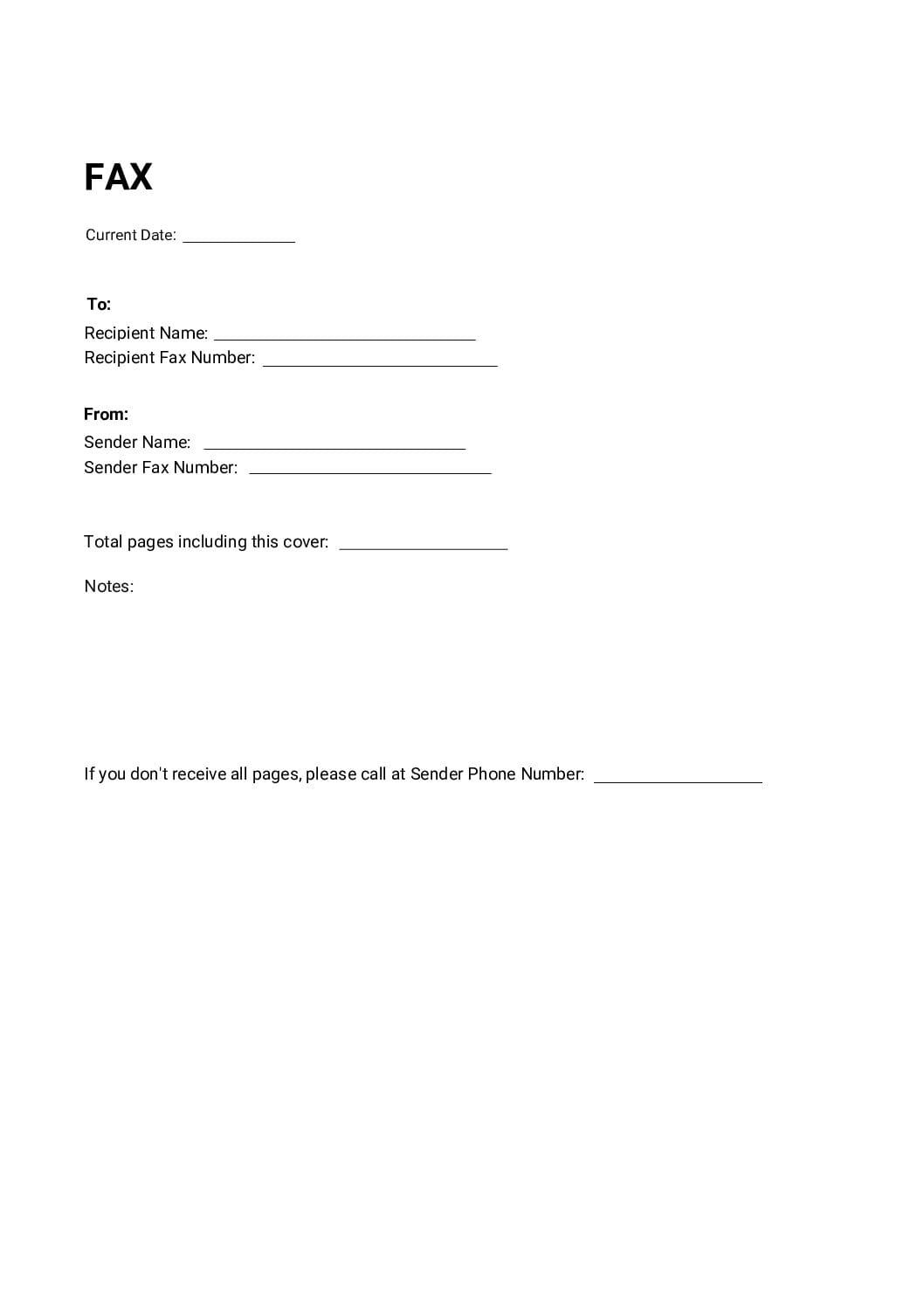 Minimalist Fax Cover Sheet pdf