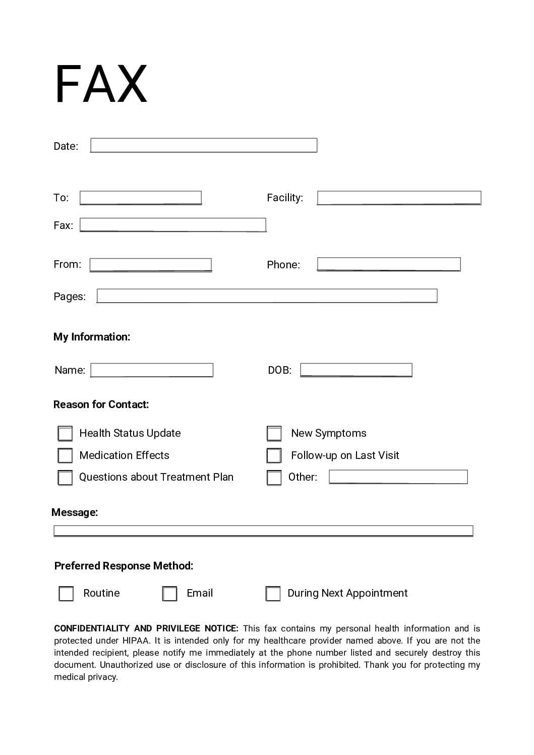 PATIENT HEALTH UPDATE FAX CONFIDENTIAL pdf