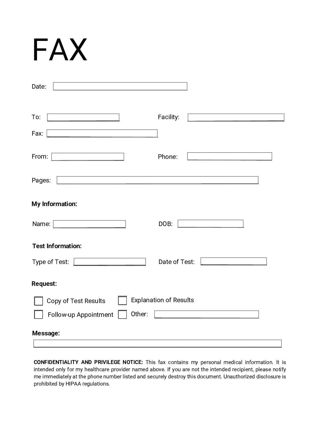 PATIENT TEST RESULTS REQUEST FAX PROTECTED HEALTH INFORMATION pdf