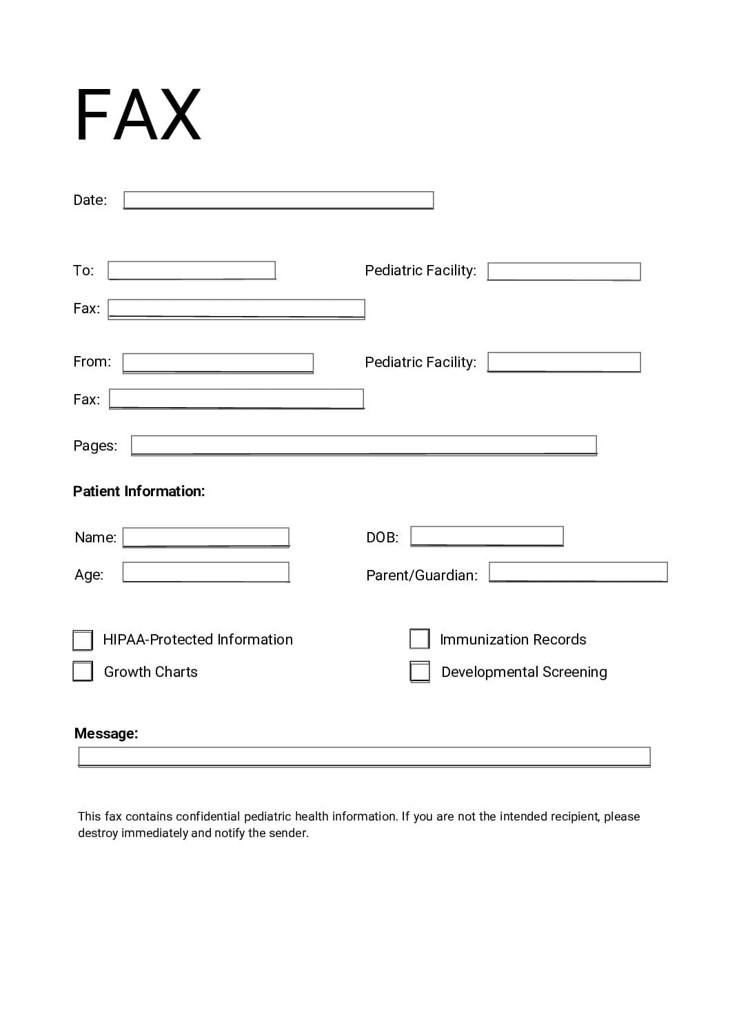 PEDIATRIC MEDICAL FAX PROTECTED HEALTH INFORMATION pdf